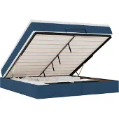 vidaXL Ottoman bed met matras 180x200cm stof blauw
