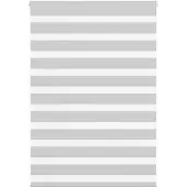 vidaXL Zebra rolgordijn 100x100 cm stofbreedte 95,9 cm lichtgrijs