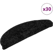 vidaXL Trapmatten 30 st 56x17x3 cm Zwart Halfrond