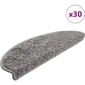 vidaXL Trapmatten 30 st 65x21x4 cm Grijs Halfrond Groot