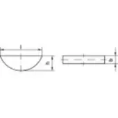 Toolcraft 138928 Schijfspieën DIN 6888 Staal C45K 25 stuk(s)