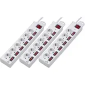 Renkforce RF-3187664 Overspanningsveilige stekkerdoos Wit 3 stuk(s)