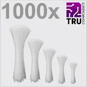 TRU COMPONENTS TC-12888564 T24CA073 Kabelbinder 3.6 mm Wit UV-gestabiliseerd 1000 stuk(s)