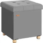 Casaria Poef Antraciet Fluweel 42x38x38cm inklapbaar