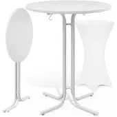Casaria Statafel Wit 110x80cm + statafelhoes Wit Ø80cm