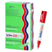 Artline 725N Permanentmarker Extra Fijn Ronde punt - 0,4 mm Rood Navulbaar Waterbestendig 12 Stuks