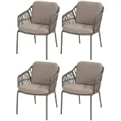 4 Seasons Outdoor Capalbio dining tuinstoel terre set van 4
