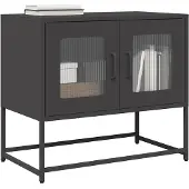 vidaXL Tv-meubel 68x39x60,5 cm koudgewalst staal zwart