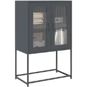 vidaXL Hoge kast 68x39x107 cm staal antracietkleurig