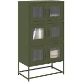 vidaXL Hoge kast 68x39x123 cm staal olijfgroen