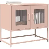 vidaXL Tv-meubel 68x39x60,5 cm koudgewalst staal roze