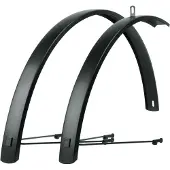 Sks Aluminium spatbordenset - matzwart - 46 mm breed - voor stads- en trekkingfietsen - met veiligheidssysteem