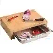 Kesper FSC Bamboe Houten Snijplank met 1 RVS Lade - 2in1 Verhoogde Snij Plank met 1 RVS Uitschuifbare laden aan de Voorkant (Opvangbakken) - Afm. 37.5 x 27.5 x 9.5 Cm.