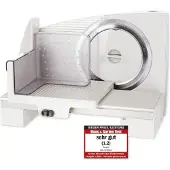 Emerio Multifunctionele Snijmachine - 110W - Dikte Verstelbaar 0-15mm - RVS Mes - Elektrische Snijmachine voor Brood, Kaas en Vlees - Broodsnijmachine Elektrisch - MS-125001 Allessnijder Wit
