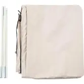 Mendler Beschermhoes 370cm voor 5x5m marktparasol -D20, hoes met rits ~ crème
