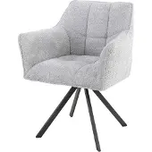 Dimehouse Set van 2 Draaibare Eetkamerstoelen Bouclé Suze - Met Armleuningen Taupe