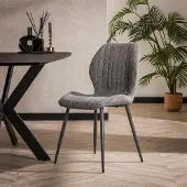 Dimehouse Set van 4 Eetkamerstoelen Bouclé Chantal Beige