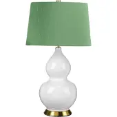 ELSTEAD LED Tafellamp ISLA | 1X E27 Max 60W | Aged Brass, White, Green