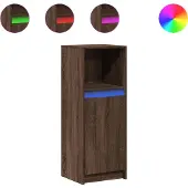 vidaXL Dressoir met LED 38x34x100 cm bewerkt hout bruin eikenkleur