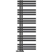 LuxeBath badkamer radiator Ijzer EM 500x1400 mm antraciet middenaansluiting met aansluitset en thermostaat hoekwand, design radiator badkamer verwarming handdoekwarmer handdoekdroger handdoekradiator