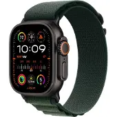 Apple Watch Ultra 2 (2024) | GPS + Cellular | zwart | Alpine Loop donkergroen Large