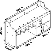 En.casa Gereedschap wandrek Gjemnes 86x25x45 cm bamboe