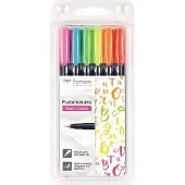 Tombow Fudenosuke Marker Water-based Ink Hard Brush Tip Case Of 6 Neon Colors Veelkleurig Kinderen