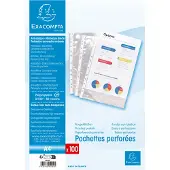 Exacompta Showtassen A4 Glashelder Transparant 60 micron PP (Polypropeen) Boven 5200E 100 Stuks