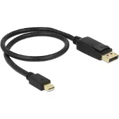 DeLOCK Mini DisplayPort - DisplayPort kabel - versie 1.2 (4K 60 Hz) / zwart - 0,50 meter