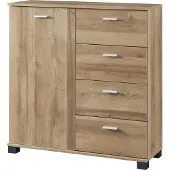 En.casa Halmeubel Döbritz 84x80x28 cm eikenkleurig