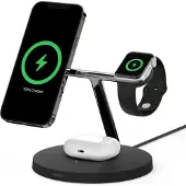 Belkin Boost Charge Pro 3-in-1 MagSafe en Qi2 Draadloze Oplader 15W Zwart
