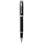 Parker IM vulpen - medium punt - blauwe inkt - zwarte lak met chroom detail - incl. geschenkdoos