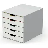 Durable ladebox VARICOLOR, 5 schuifladen, C4, wit
