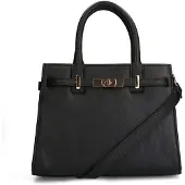 Manfield Zwarte leren handtas | Maat Onesize