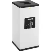Expondo Afvalbak - 60 L - wit - restafvallabel -