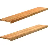 DKD Home Decor Vensterbanken, 2 stuks, lichtbruin, 140x25x2 cm, massief eikenhout