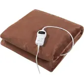 En.casa Elektrische deken Archi warmtedeken 200x150 cm bruin