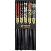 Tokyo Design Studio Eetstokjes Pak Van 5 Flower - Eetstokjes Hout Black - 17915