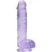 Handful Crystal Clear Transparante Dildo Paars 15 cm