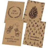 Sigel Kerstkaartenset 'Natural Christmas', 24 stuks, 12 motieven, DIN A6, kraftkarton bruin