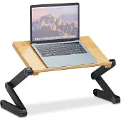 Relaxdays Laptopstädner, Notebookstandaard, Bruin