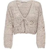 ONLY Gebreid vest 'Beach' taupe
