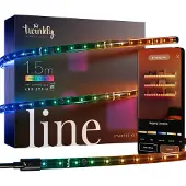 Twinkly Lichtlijn LED Strip RGB 1,5m WIFI Starter Light line, dimbaar, zwart, Hal, Kunststof, Modern