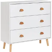 Beliani CLOUDY - Commode - Wit/Lichthout - MDF