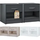 Casaria Nachtkastje Kiel set van 2 Antraciet 41x39x28cm