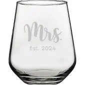 Pasabahce Gegraveerde drinkglas 42,5cl Mrs. Est. 2024