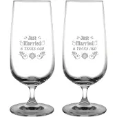Fusion Gegraveerde set Bierglazen op voet 41cl Just Married 6 years ago