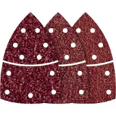 Wolfcraft 3118000 Multi-schuurpapierset Met klittenband, Geperforeerd Korrelgrootte (num) 40, 80, 120 Hoekmaat 95 mm 15 stuk(s)