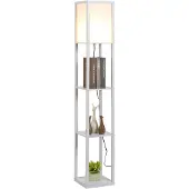 HOMCOM vloerlamp met 3 plateaus | MDF, wit