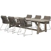 AVH-Collectie Taranto Ravello dining tuinset 250x100xH76 cm 7 delig rope acacia